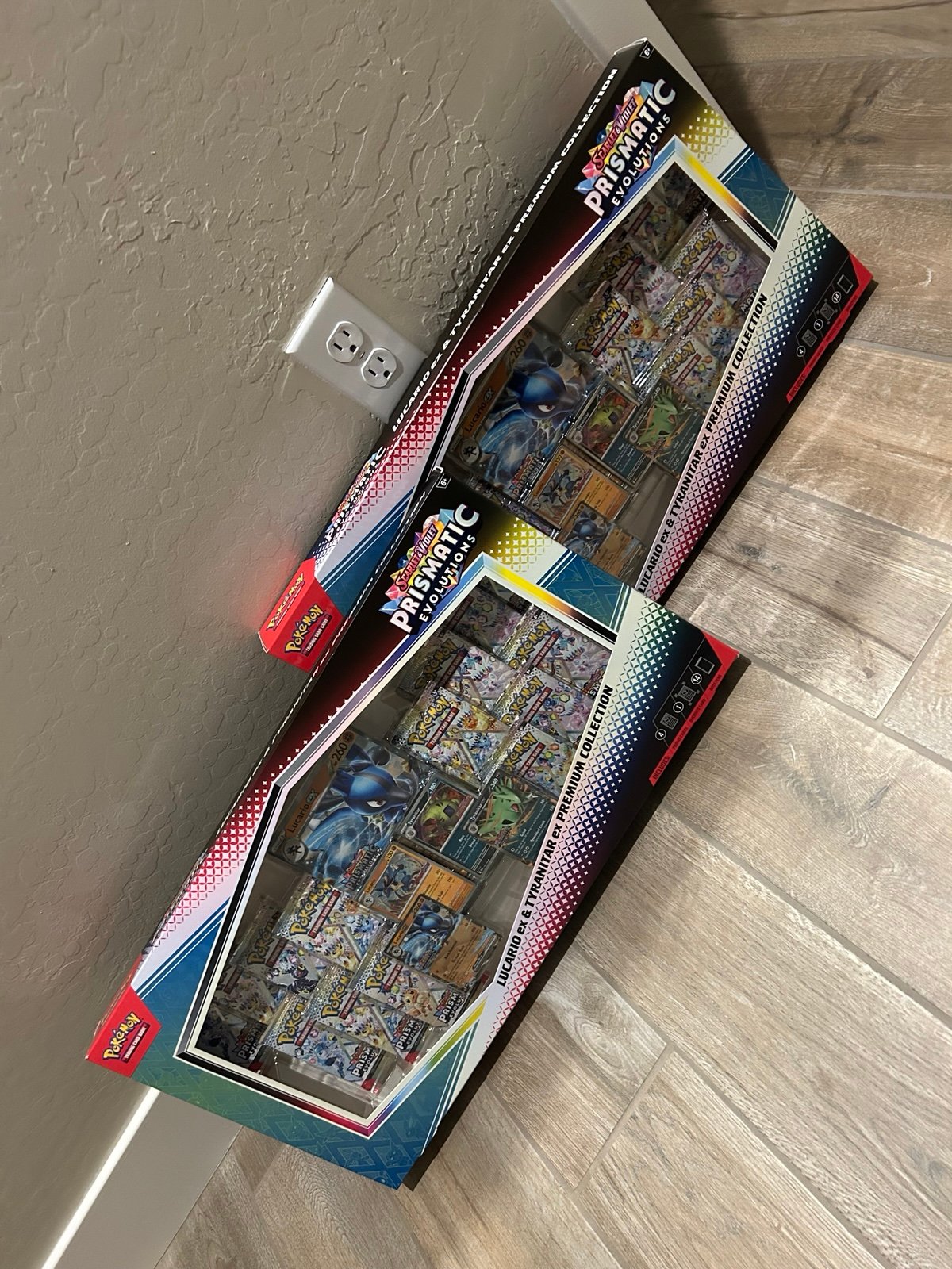 LOT OF 2 Pokemon Prismatic Evolutions Lucario & Tyranitar Premium Collection New
