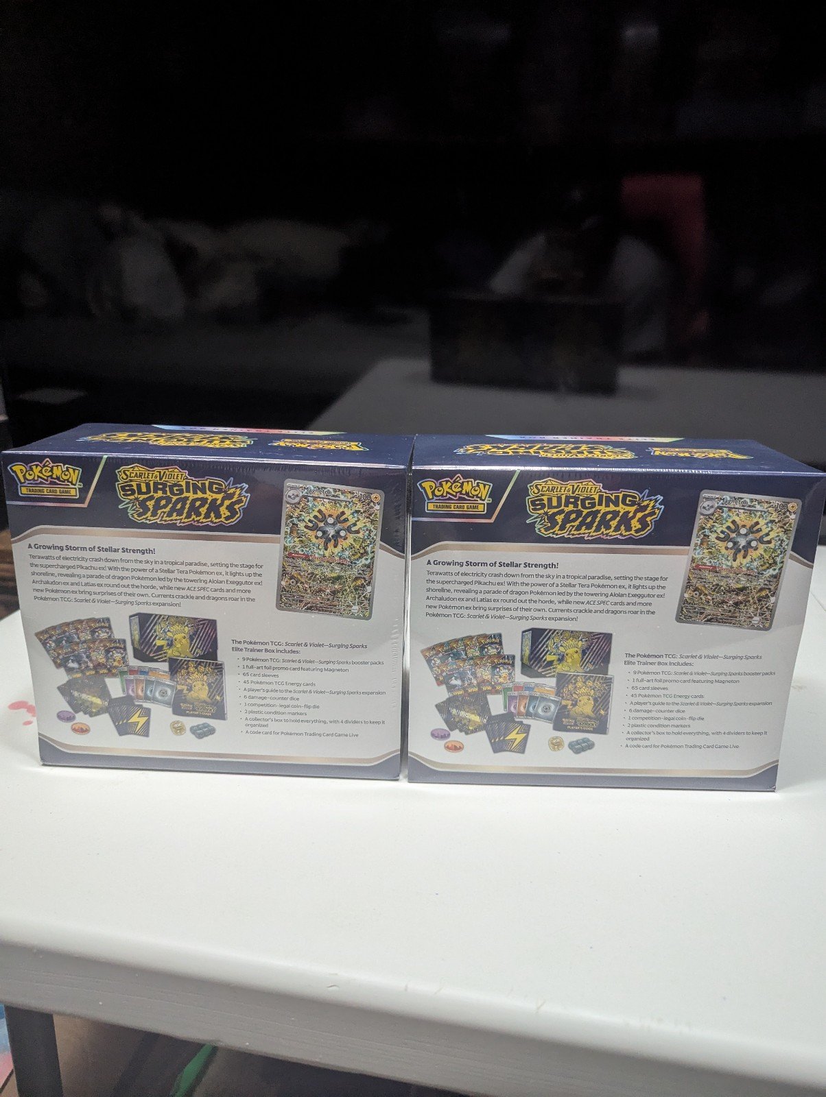 Lot of two Pokemon TCG Surging Sparks Elite Trainer Box - SV08 Factory Sealed - Image 3