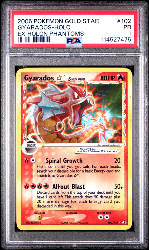 PSA 1 GYARADOS-HOLO EX HOLON PHANTOMS