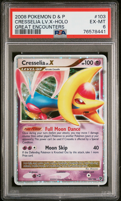PSA 6 CRESSELIA LV.X-HOLO GREAT ENCOUNTERS