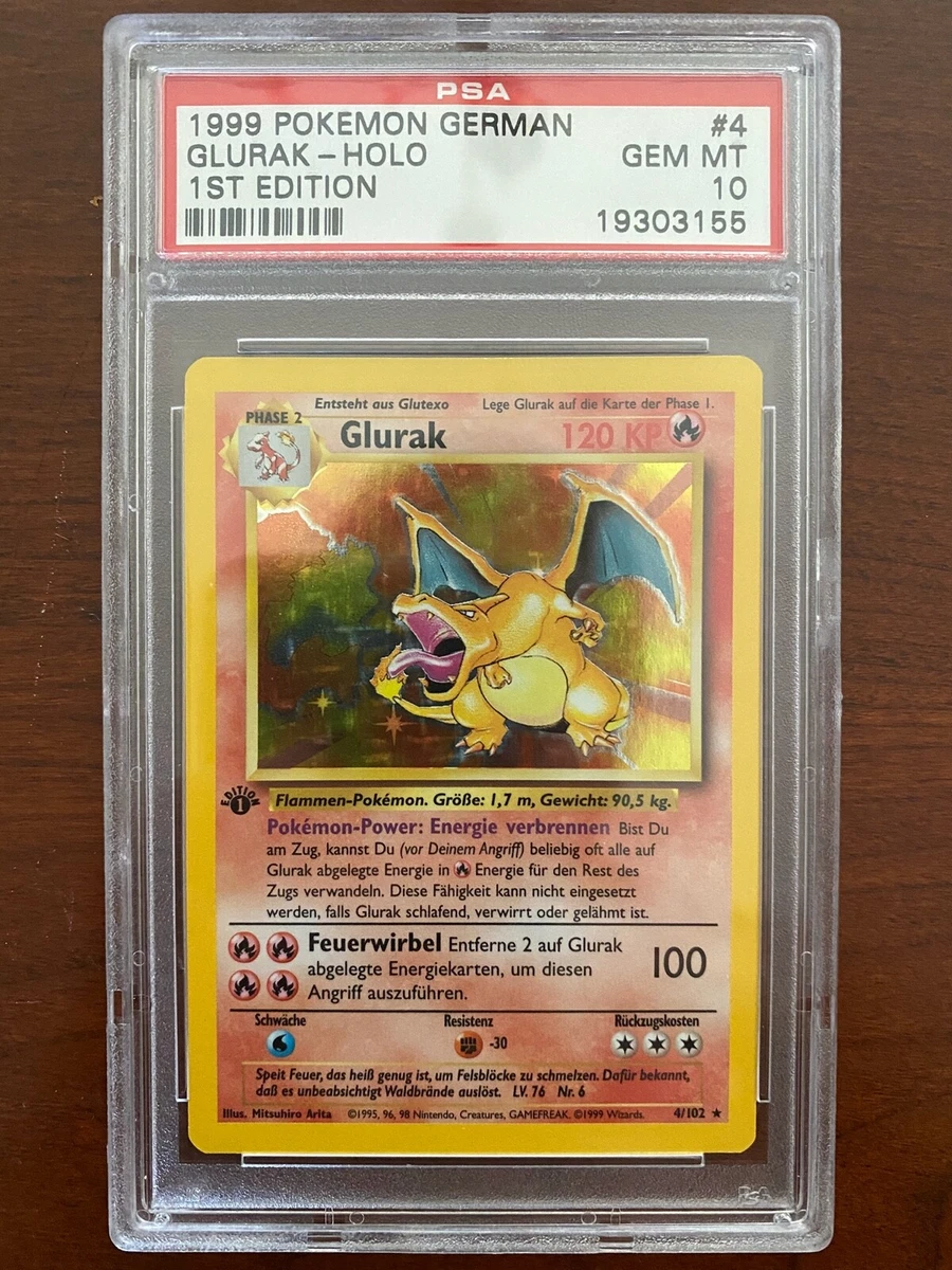 1999 Pokemon First edition Base Set PSA 10 German Glurak| Charizard