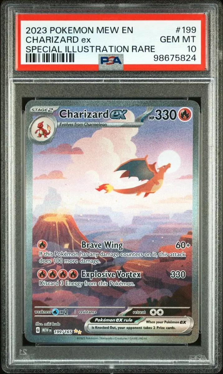 PSA 10 GEM MINT Charizard Ex Special llustration Rare 199/165 SV Pokemon 151 EN