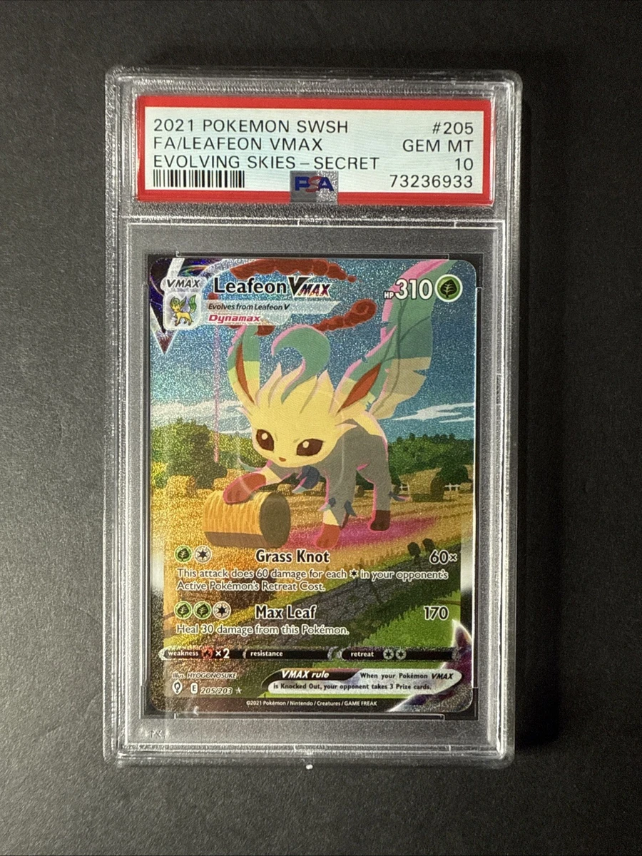 Leafeon VMAX 205/203 Evolving Skies Alt Art Pokemon PSA 10 Gem Mint